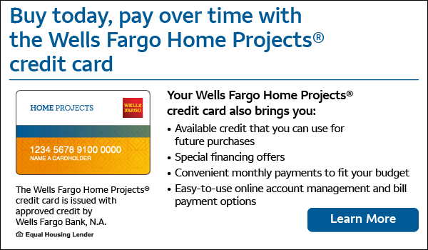 Wells Fargo Home Projects credit card information.
